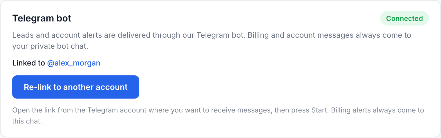 Re-link the bot to another account