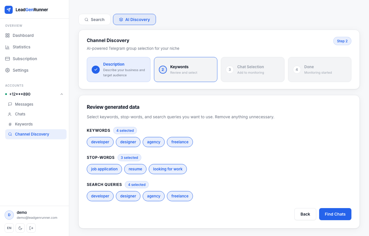 Channel discovery step 4