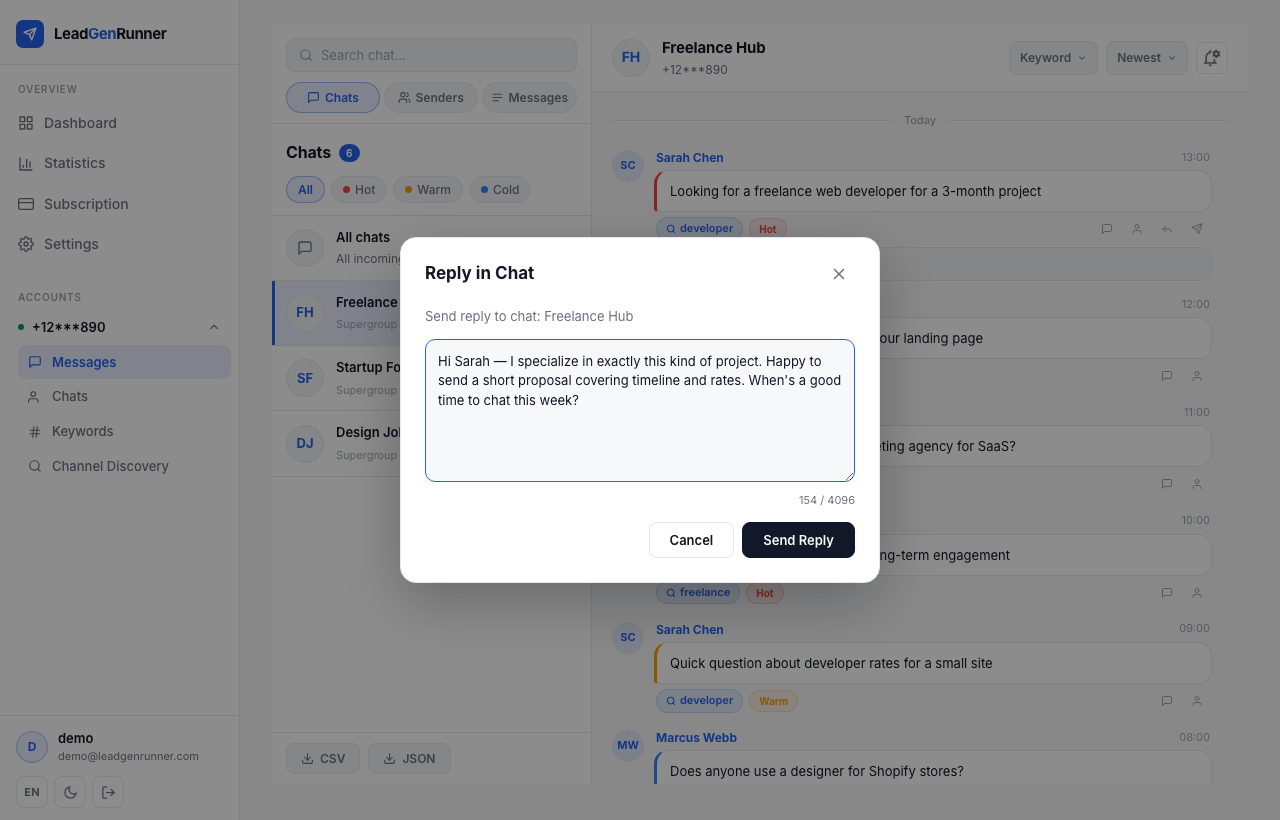 Messages step 5